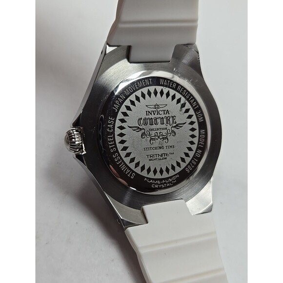 Invicta Couture Angel White Silicone Multifunction Watch 40mm Quartz New Battery - Picture 11 of 11